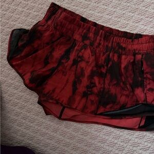 Lululemon Athletica Red and Black Hotty Hot 2.5” Athletic Shorts